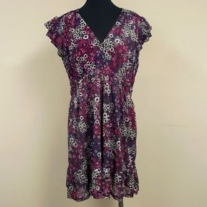 Michael Kors Print Flutter Sleeve Dress Size XL